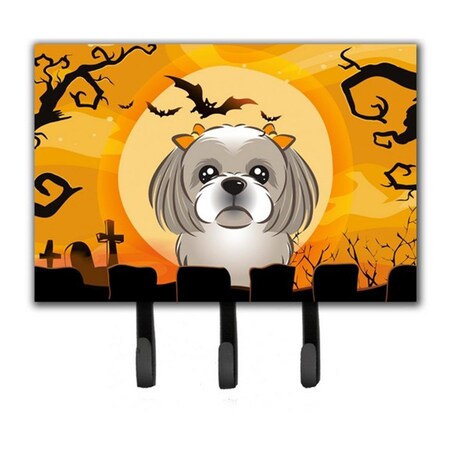 Jensendistributionservices Halloween Gray Silver Shih Tzu Leash & Key Holder MI2088681